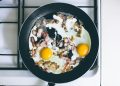 Eggs With Meat in Cooking Pan