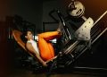 Woman Wearing Orange Leggings