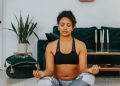 Pretty Woman in Yoga Position