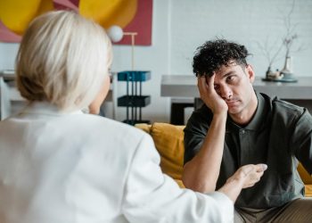 Man Looking at His Therapist